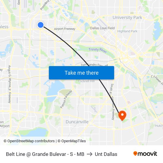 Belt Line @ Grande Bulevar - S - MB to Unt Dallas map