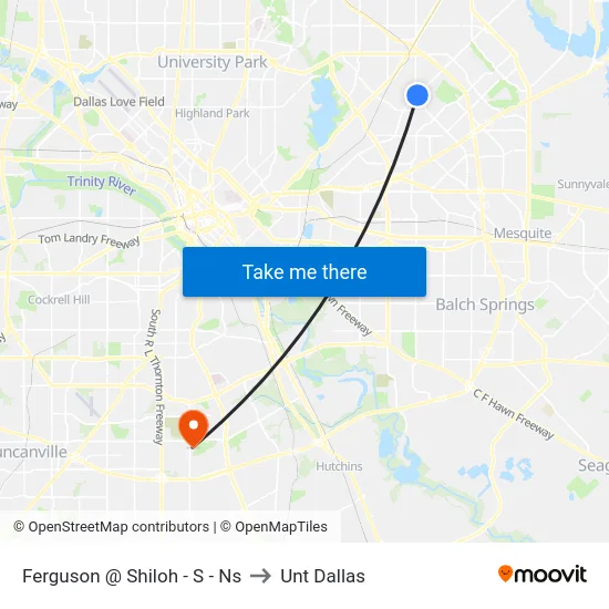 Ferguson @ Shiloh - S - Ns to Unt Dallas map