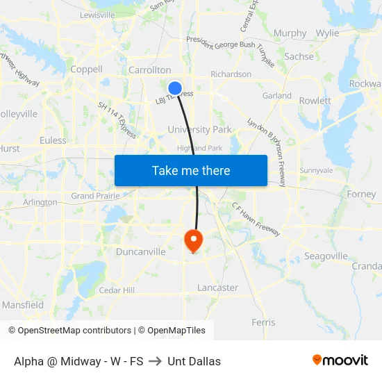 Alpha @ Midway - W - FS to Unt Dallas map
