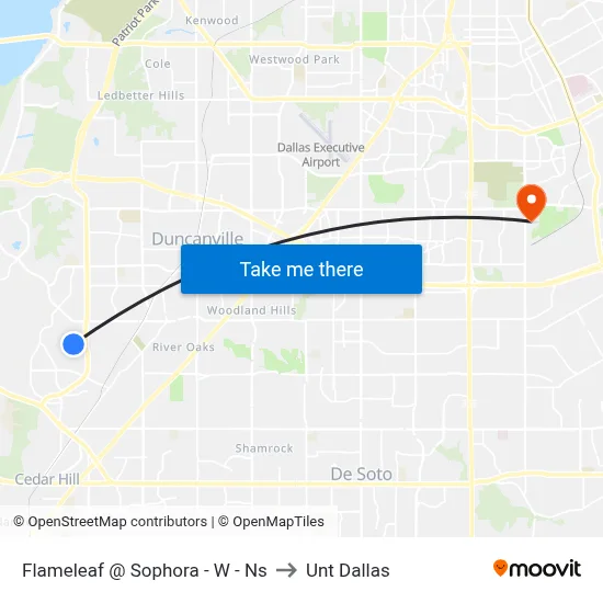 Flameleaf @ Sophora - W - Ns to Unt Dallas map