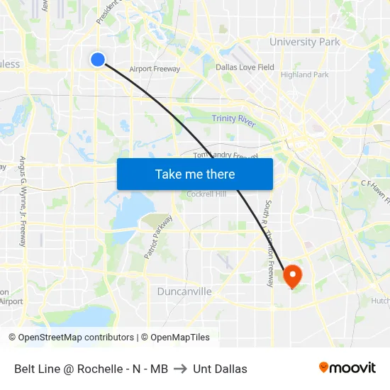 Belt Line @ Rochelle - N - MB to Unt Dallas map