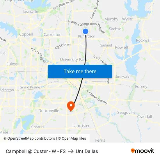 Campbell @ Custer - W - FS to Unt Dallas map