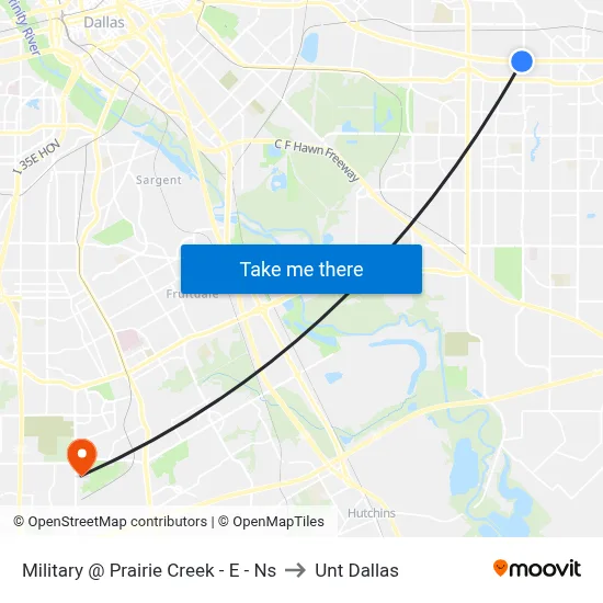 Military @ Prairie Creek - E - Ns to Unt Dallas map