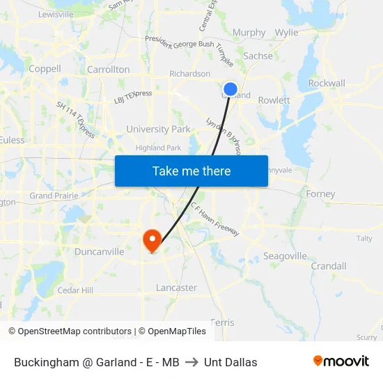 Buckingham @ Garland - E - MB to Unt Dallas map