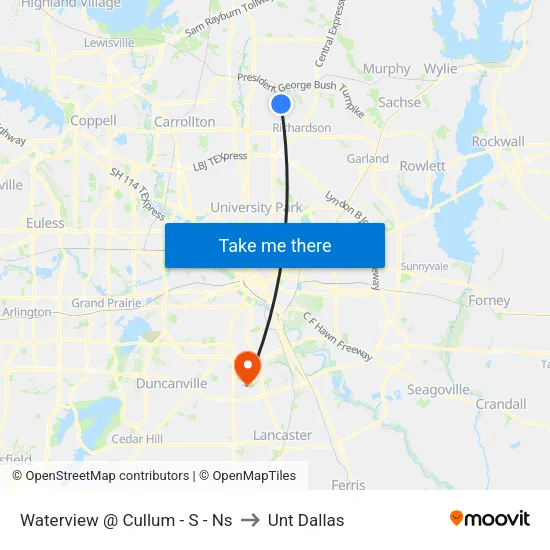 Waterview @ Cullum - S - Ns to Unt Dallas map