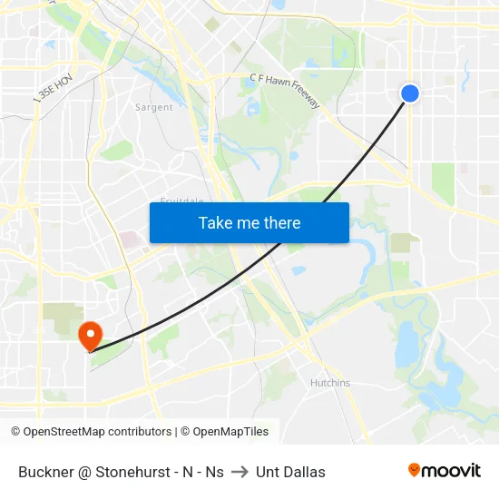 Buckner @ Stonehurst - N - Ns to Unt Dallas map