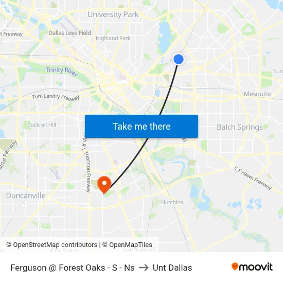 Ferguson @ Forest Oaks - S - Ns to Unt Dallas map
