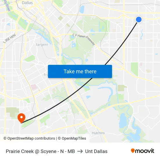 Prairie Creek @ Scyene - N - MB to Unt Dallas map