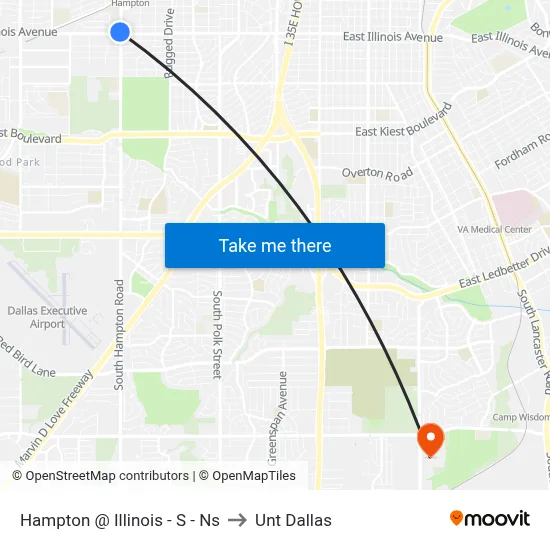 Hampton @ Illinois - S - Ns to Unt Dallas map
