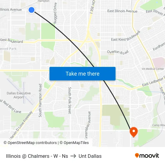 Illinois @ Chalmers - W - Ns to Unt Dallas map