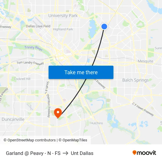 Garland @ Peavy - N - FS to Unt Dallas map