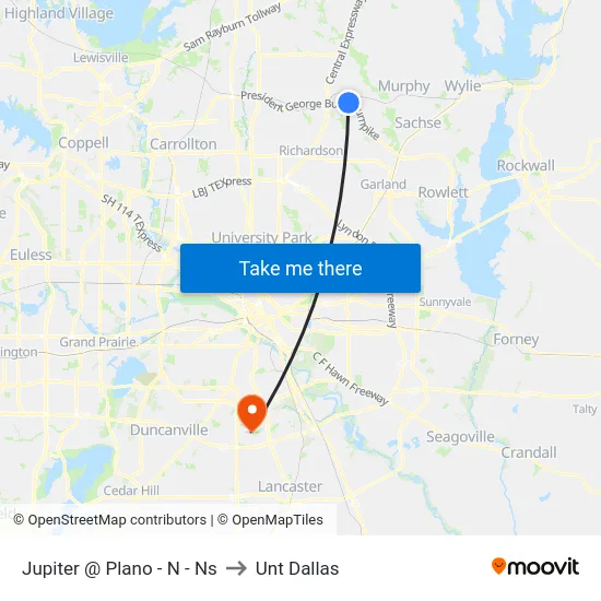 Jupiter @ Plano - N - Ns to Unt Dallas map