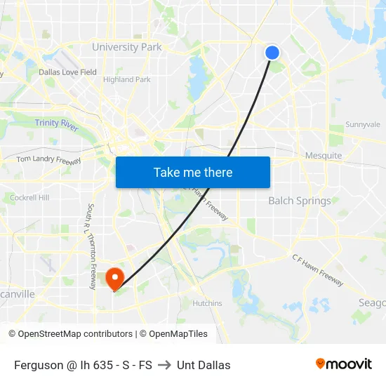 Ferguson @ Ih 635 - S - FS to Unt Dallas map