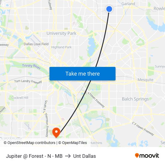 Jupiter @ Forest - N - MB to Unt Dallas map
