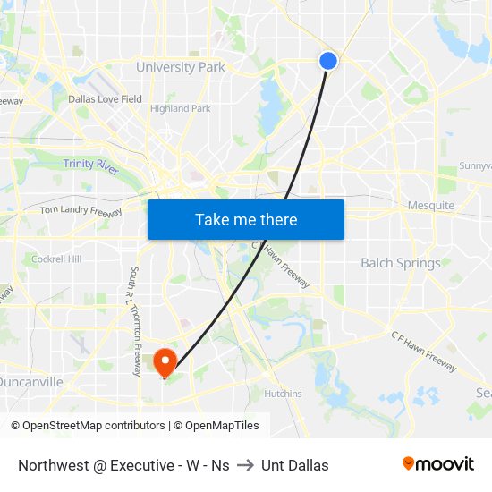 Northwest @ Executive - W - Ns to Unt Dallas map