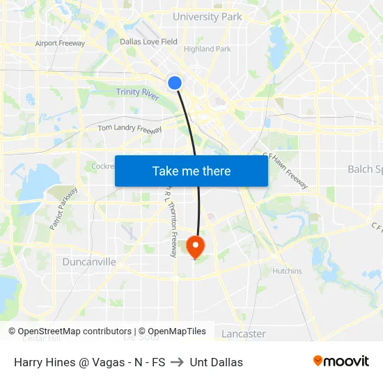 Harry Hines @ Vagas - N - FS to Unt Dallas map