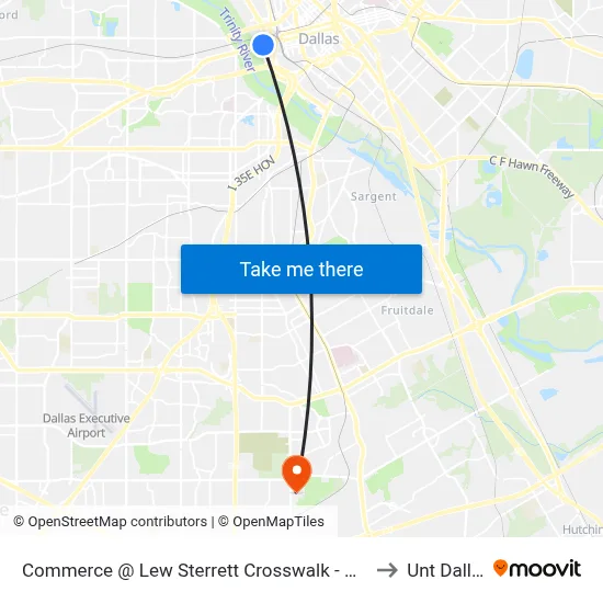 Commerce @ Lew Sterrett Crosswalk - W - Ns to Unt Dallas map