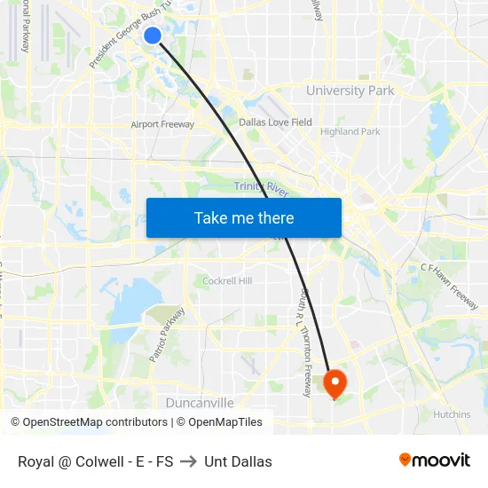 Royal @ Colwell - E - FS to Unt Dallas map