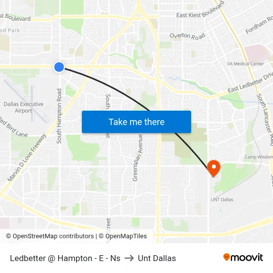 Ledbetter @ Hampton - E - Ns to Unt Dallas map