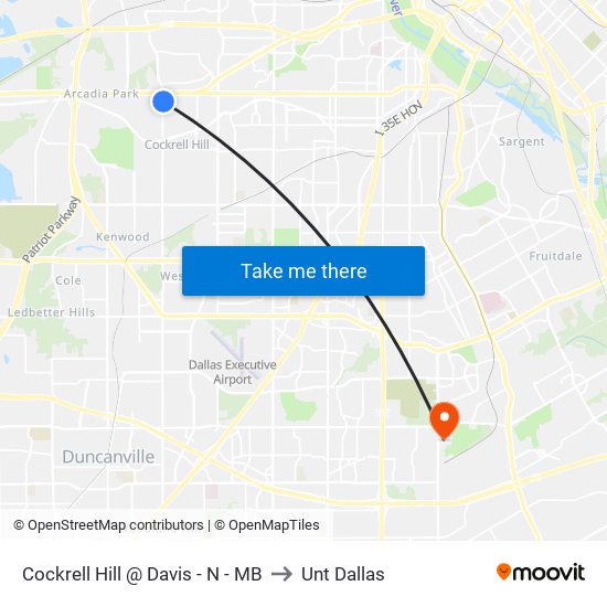 Cockrell Hill @ Davis - N - MB to Unt Dallas map