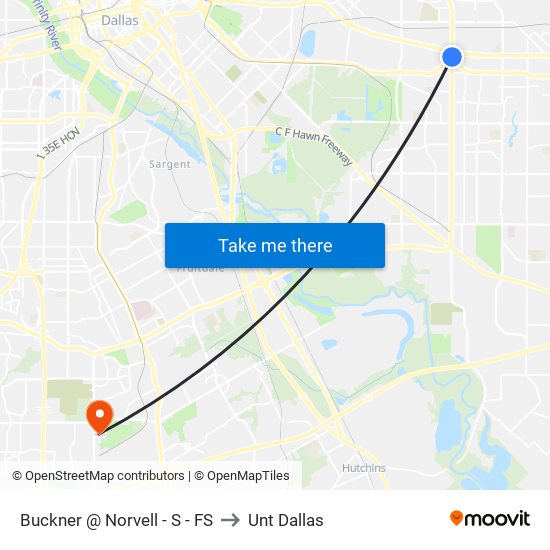 Buckner @ Norvell - S -  FS to Unt Dallas map