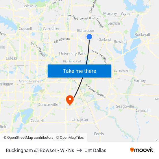 Buckingham @ Bowser - W - Ns to Unt Dallas map