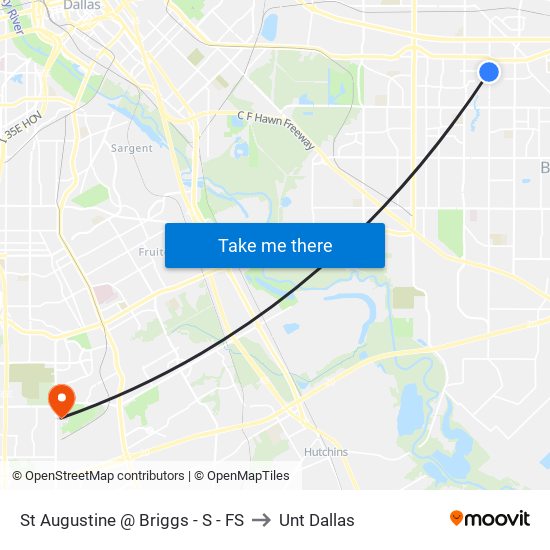 St Augustine @ Briggs - S - FS to Unt Dallas map