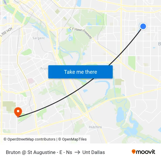 Bruton @ St Augustine - E - Ns to Unt Dallas map