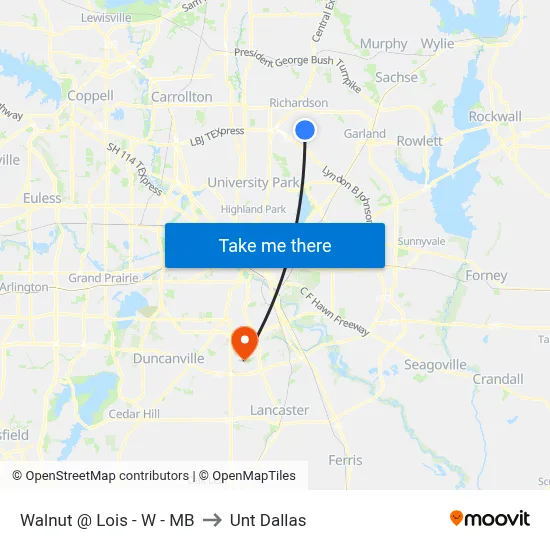 Walnut @ Lois - W - MB to Unt Dallas map