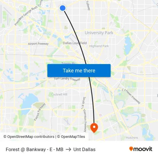 Forest @ Bankway - E - MB to Unt Dallas map
