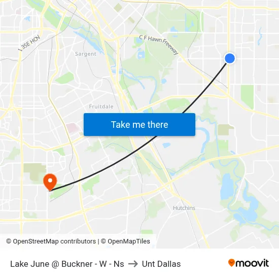 Lake June @ Buckner - W - Ns to Unt Dallas map