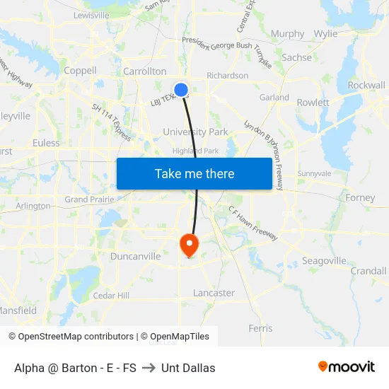 Alpha @ Barton - E - FS to Unt Dallas map