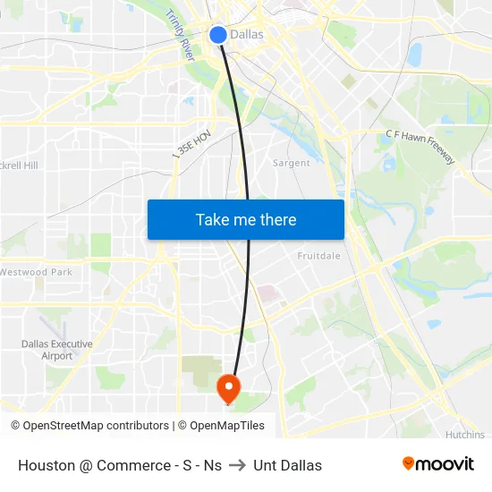 Houston @ Commerce - S - Ns to Unt Dallas map