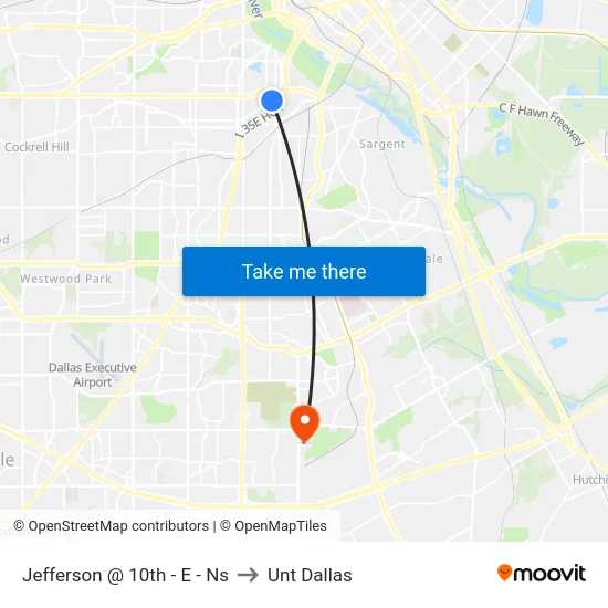 Jefferson @ 10th - E - Ns to Unt Dallas map