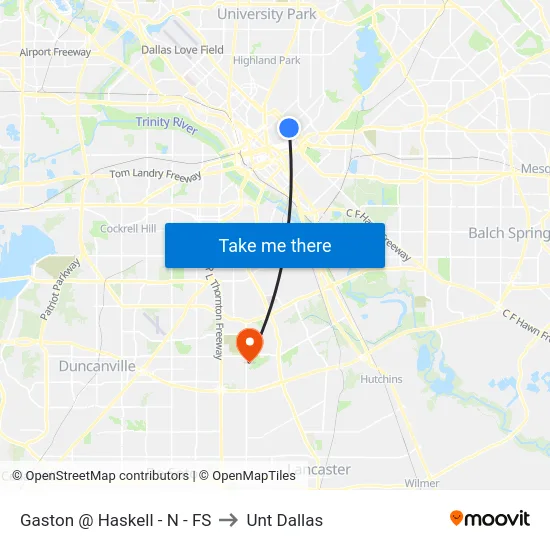 Gaston @ Haskell - N - FS to Unt Dallas map