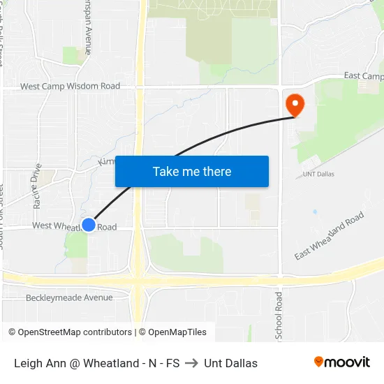 Leigh Ann @ Wheatland - N - FS to Unt Dallas map