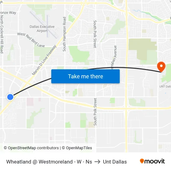 Wheatland @ Westmoreland - W - Ns to Unt Dallas map