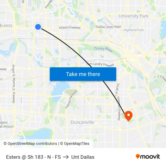 Esters @ Sh 183 - N - FS to Unt Dallas map