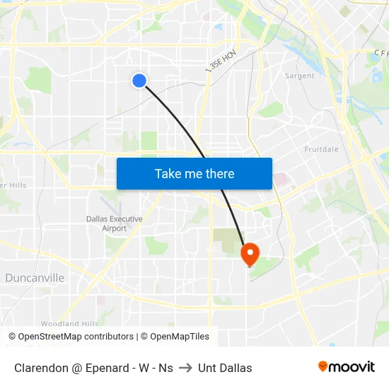 Clarendon @ Epenard - W - Ns to Unt Dallas map