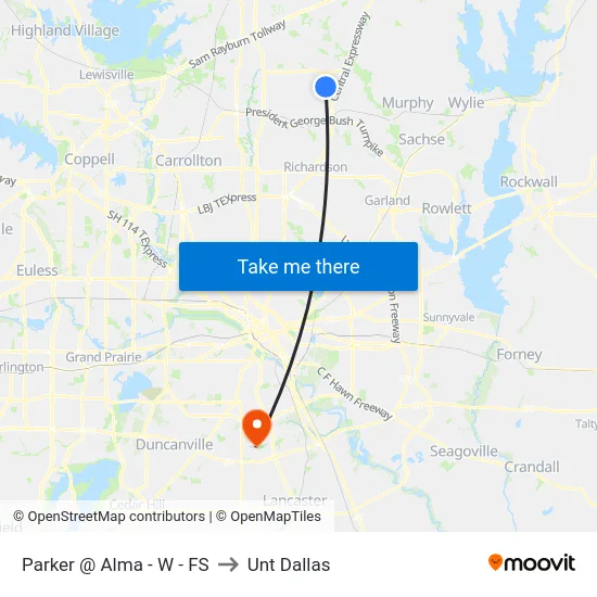 Parker @ Alma - W - FS to Unt Dallas map