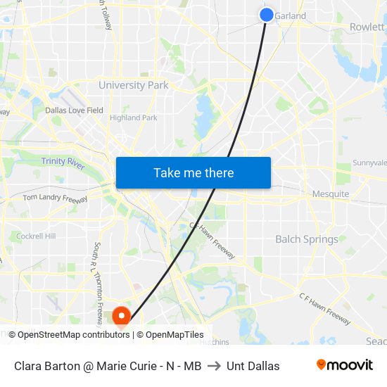 Clara Barton @ Marie Curie - N - MB to Unt Dallas map