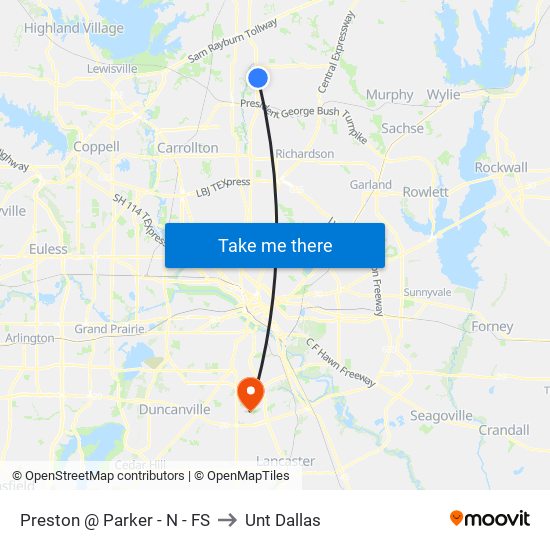 Preston @ Parker - N - FS to Unt Dallas map