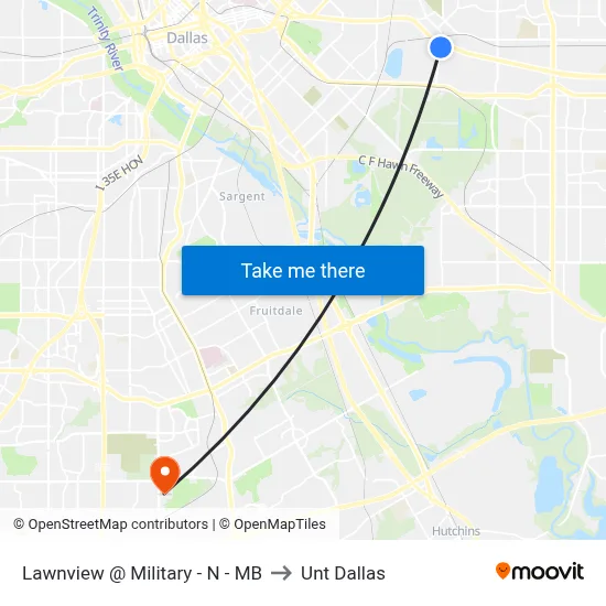 Lawnview @ Military - N - MB to Unt Dallas map