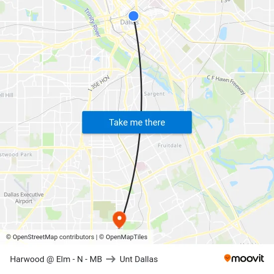 Harwood @ Elm - N - MB to Unt Dallas map