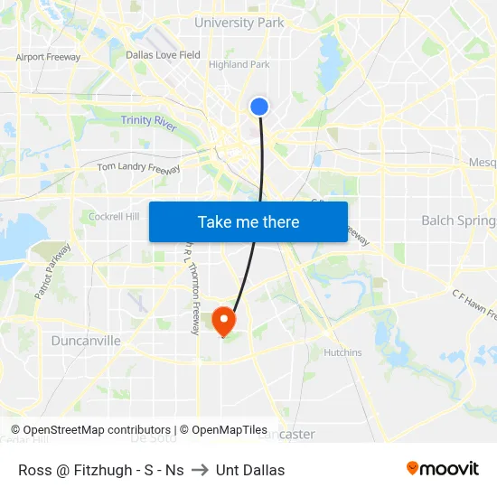 Ross @ Fitzhugh - S - Ns to Unt Dallas map