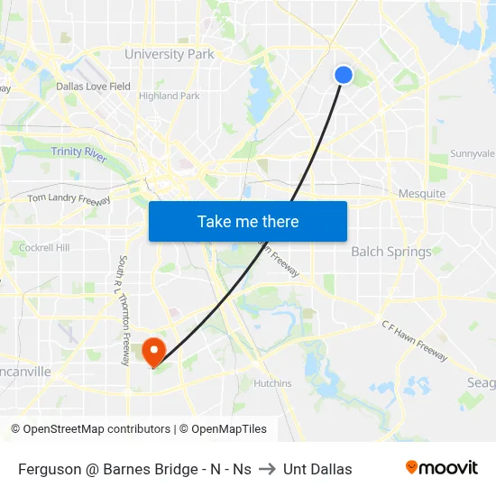 Ferguson @ Barnes Bridge - N - Ns to Unt Dallas map