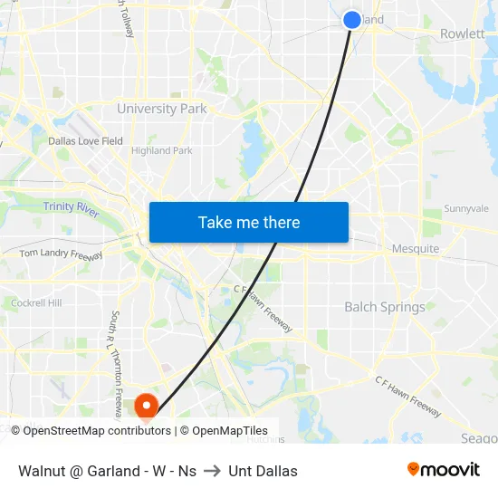 Walnut @ Garland - W - Ns to Unt Dallas map