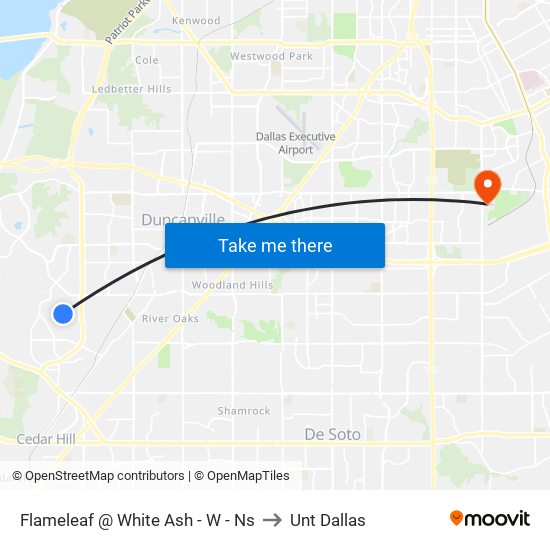 Flameleaf @ White Ash - W - Ns to Unt Dallas map