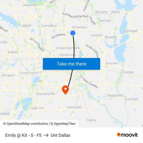 Emily @ Kit - S - FS to Unt Dallas map