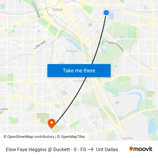 Elsie Faye Heggins @ Duckett - S - FS to Unt Dallas map